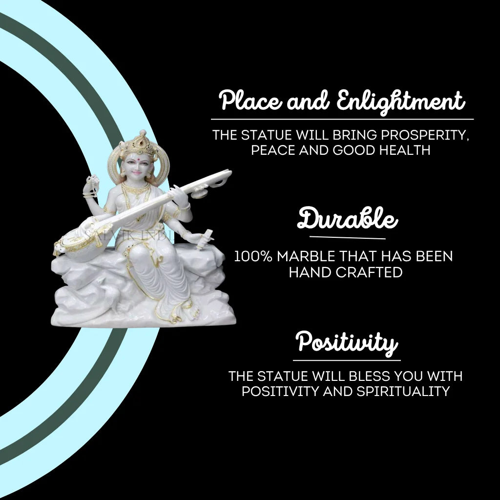 Big Saraswati murti for institutions temple decor