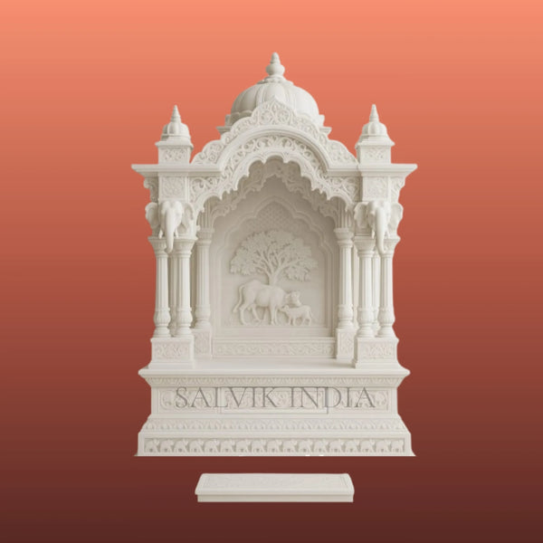 Royal Marble Temple for Home – Handcrafted in Makrana Marble