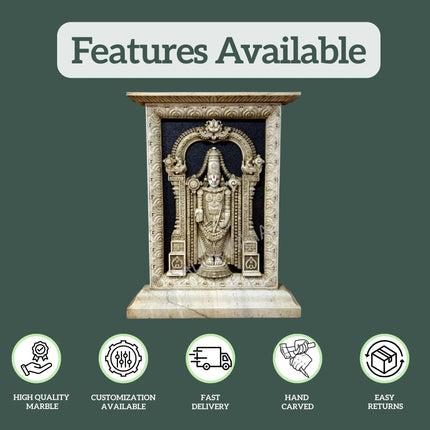 Tirupati Balaji Marble Statue - Salvik | Marble Murti Manufacturers in India