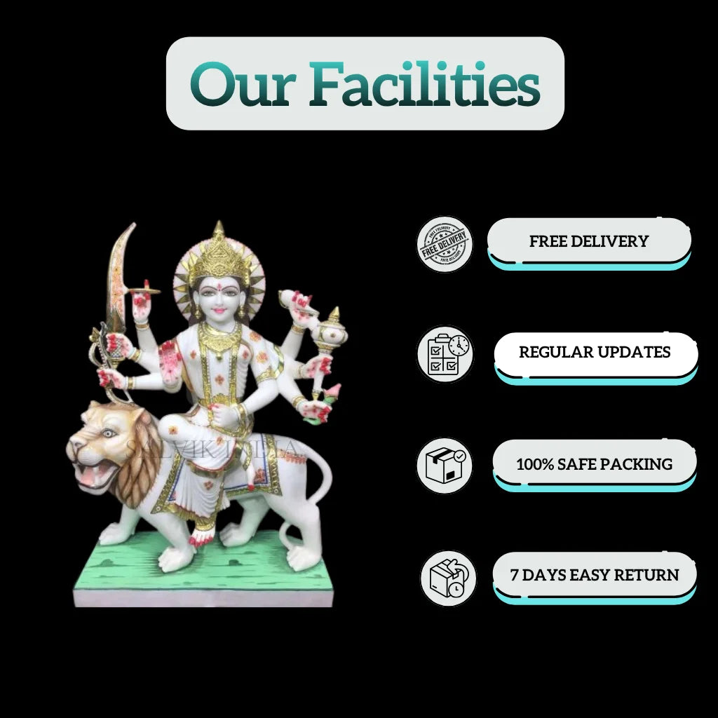 traditional 3 feet durga marble murti