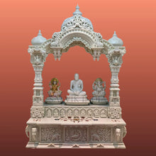Traditional marble mandir design handcrafted pooja temple with detailed carving
