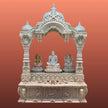 Traditional marble mandir design handcrafted pooja temple with detailed carving