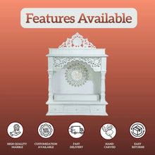 traditional marble temple front view with detailed carving
