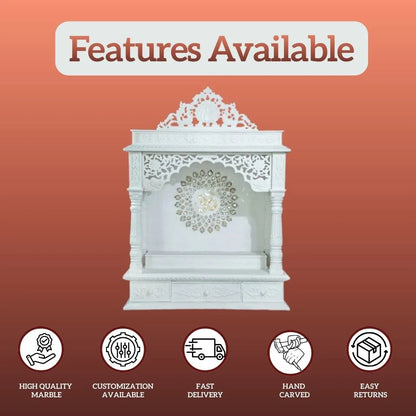 traditional marble temple front view with detailed carving