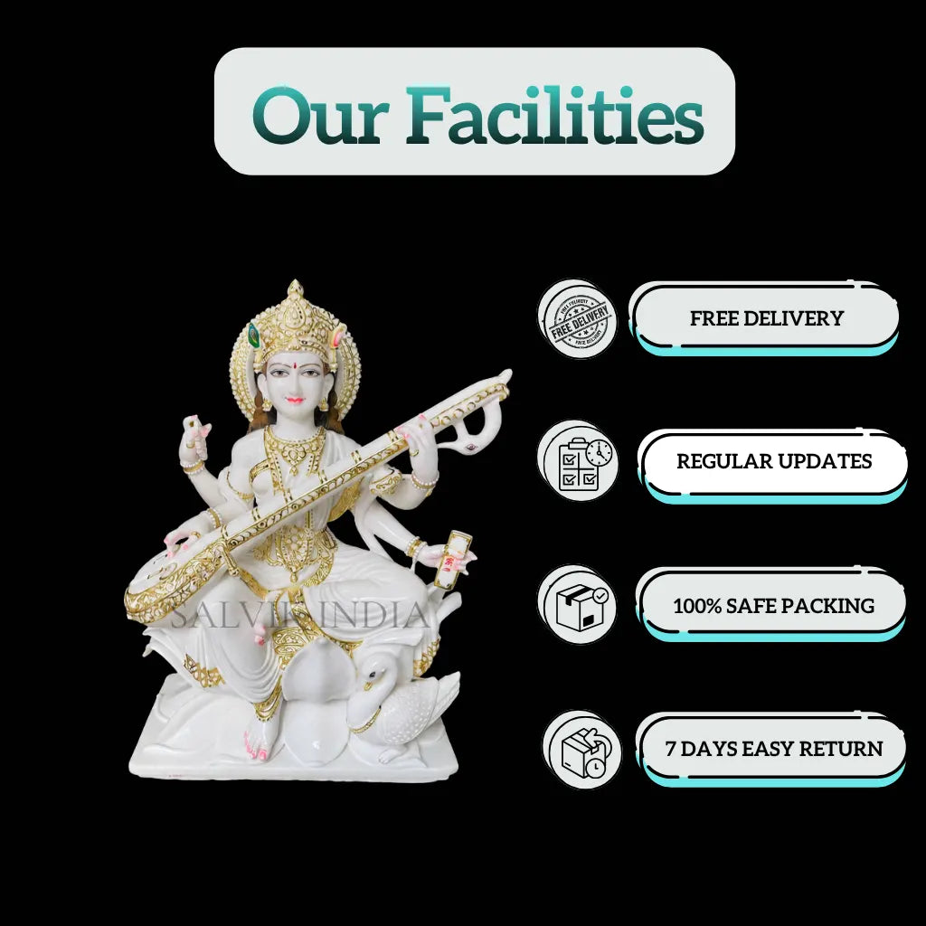 Traditional Saraswati marble statue