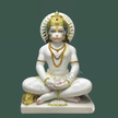 Veer Hanuman Ji marble murti handcrafted from white marble for home and temple by Salvik India