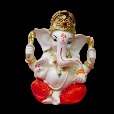 Vighnaharta Ganesh Marble statue Handcrafted in White Marble