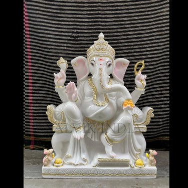 Vinayagar Statue in Marble – Handcrafted White Marble Ganesh Idol made by Jaipur artisans at Salvik India