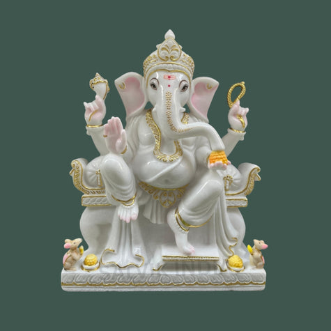 Vinayagar Statue in Marble – Handcrafted White Marble Ganesh Idol made by Jaipur artisans at Salvik India
