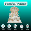 Vishnu Laxmi marble idol showing features like high quality marble, customization, fast delivery, and hand carving by Salvik India