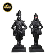 Front view of handcrafted Vitthal Rukmani Marble Statue