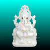 White Ganesh Marble Murti 1ft handcrafted for home and temple by Salvik India