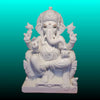 White Makrana Marble Ganesh Statue 18 Inch – Handcrafted Ganpati Idol by Salvik India