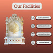 White Makrana marble mandir for home temple with traditional carving