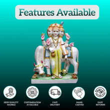 Front view of White Marble Datta Murti idol