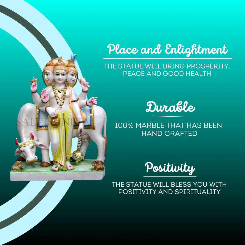 White Marble Datta Murti placed in home mandir