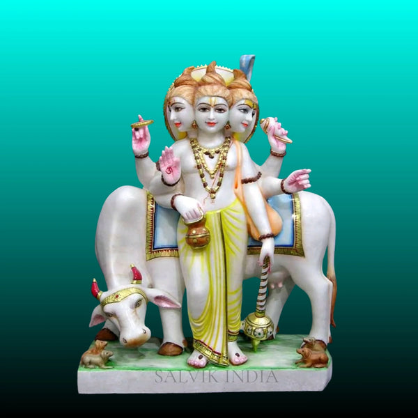 White Marble Datta Murti handcrafted in Makrana marble