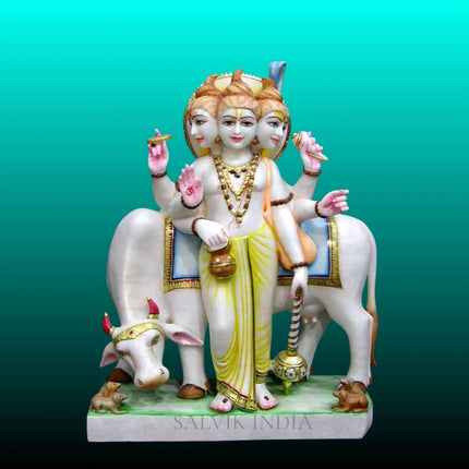 White Marble Datta Murti handcrafted in Makrana marble