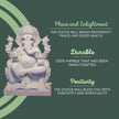 White Makrana Marble Ganesh Idol 18 Inch – Durable Handmade Idol for Peace, Prosperity and Positivity