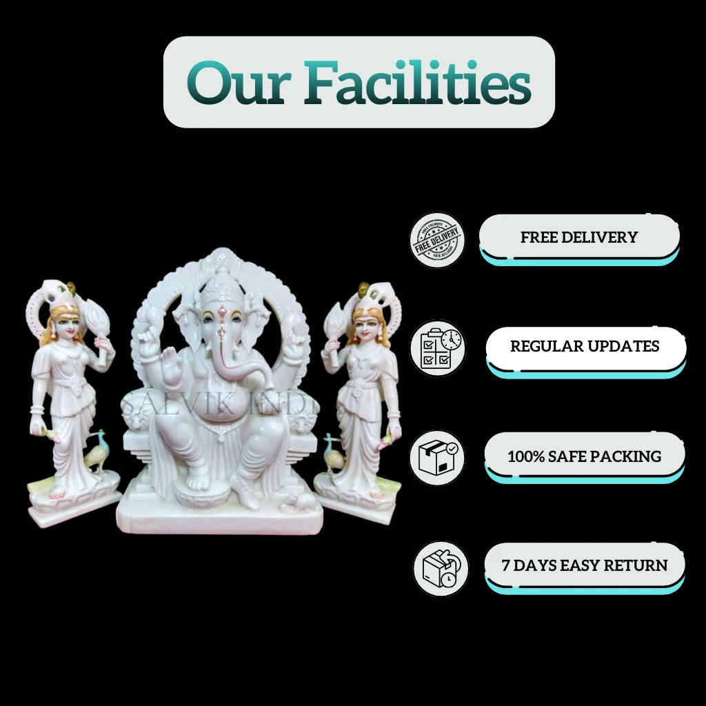 White marble Ganesh idol handcrafted by Jaipur artisans