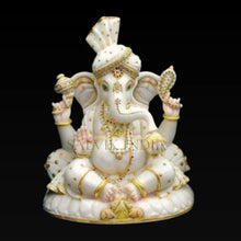 White Marble Ganpati Murti – Handcrafted Ganesh Idol in Ambaji Marble for Home & Temple