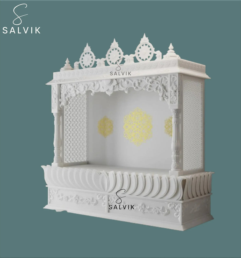 White Marble Home Temple - Salvik | Marble Murti Manufacturers in India