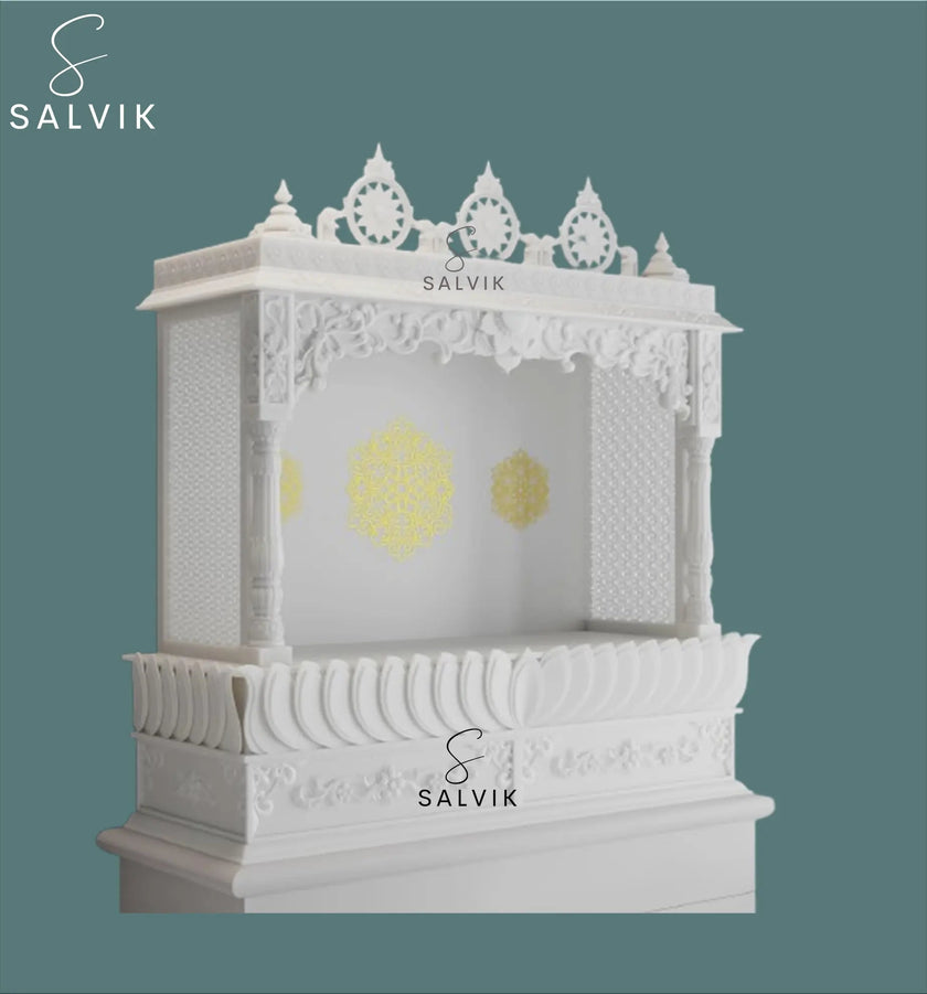 White Marble Home Temple - Salvik | Marble Murti Manufacturers in India