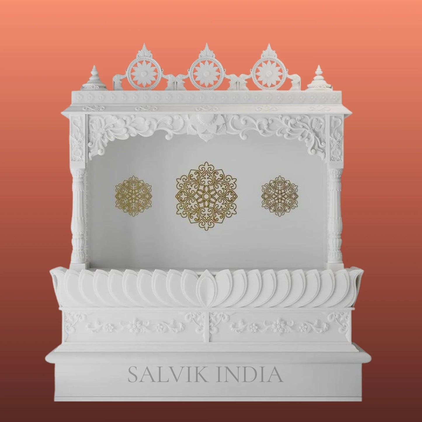 white marble home temple compact pooja mandir design for small space
