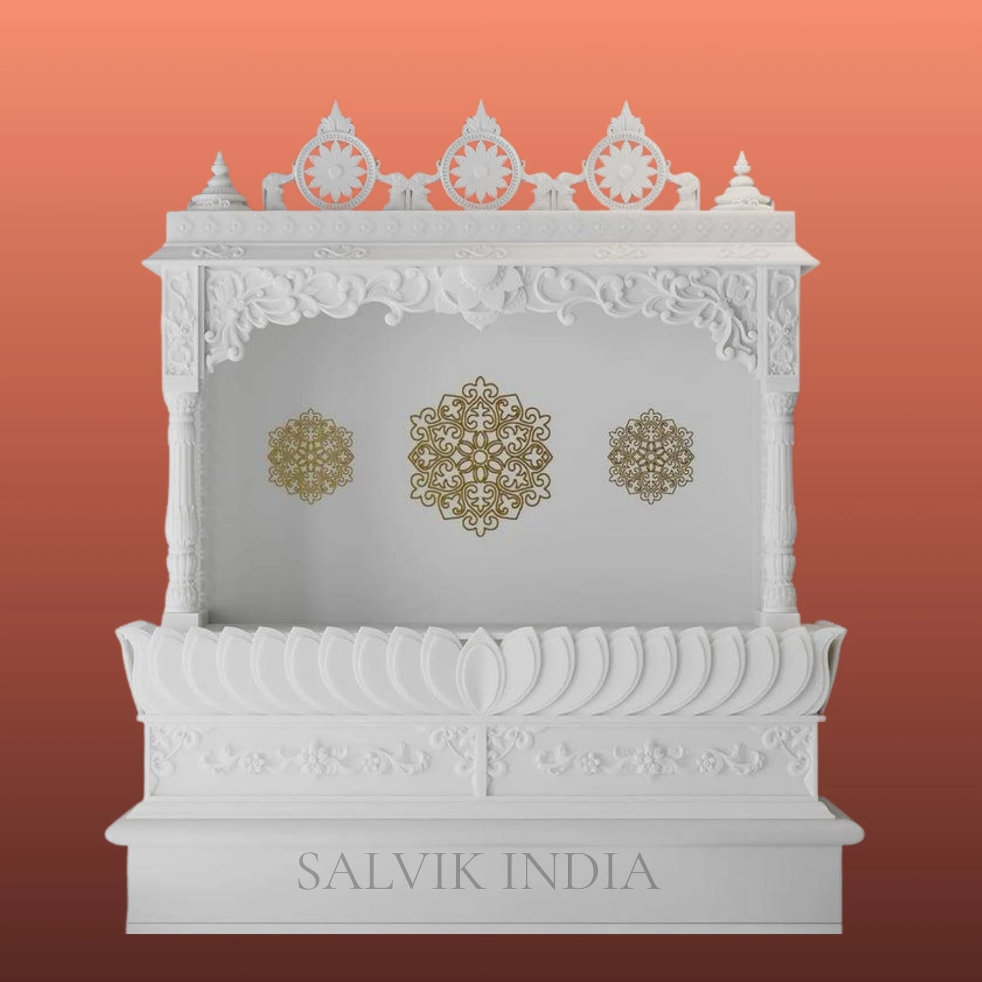 white marble home temple compact pooja mandir design for small space