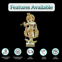 White Marble Krishna Statue for Home Temple