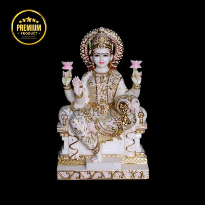 White marble Lakshmi murti for home temple