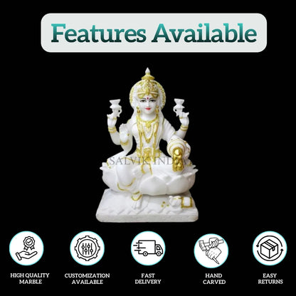 White marble Lakshmi statue for home temple