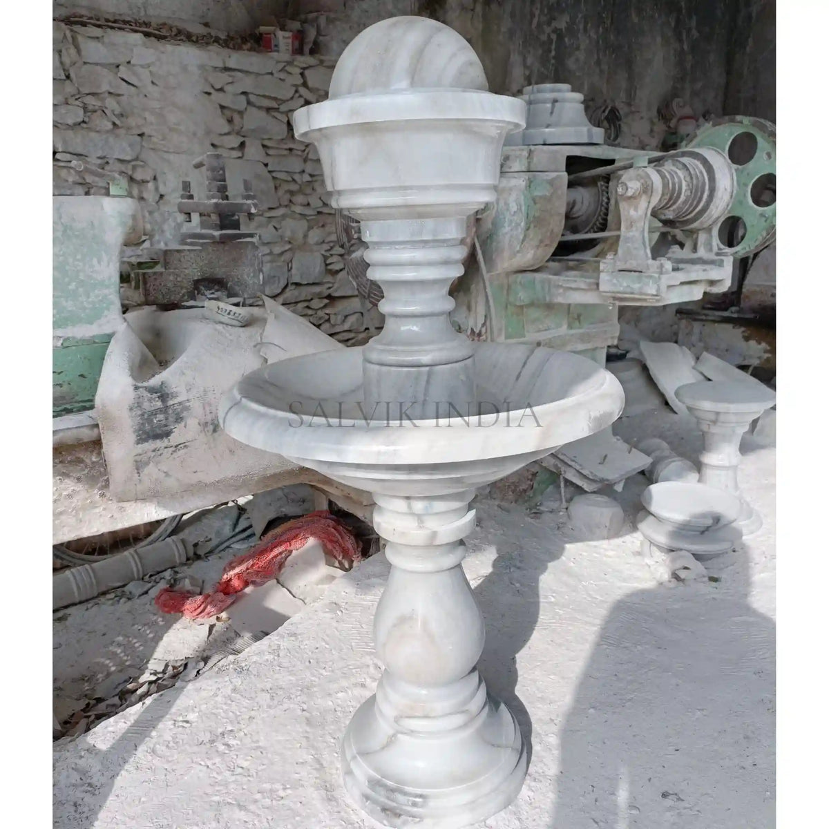 White Marble Modern Bowl Fountain 3 Ft for garden and outdoor decor