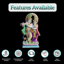 White Marble Radha Krishna Moorti for Pooja Room