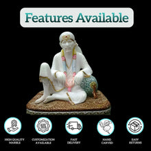 White Marble Sai Baba statue Handmade by Salvik India