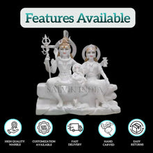 Premium white marble Shiv Parivar idol for home temple