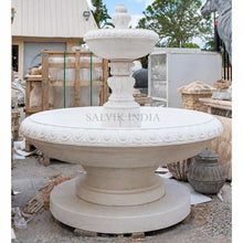 White Marble Tiered Courtyard Fountain 6ft for garden and courtyard