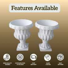 White Marble Tulsi Pot - Salvik | Marble Murti Manufacturers in India