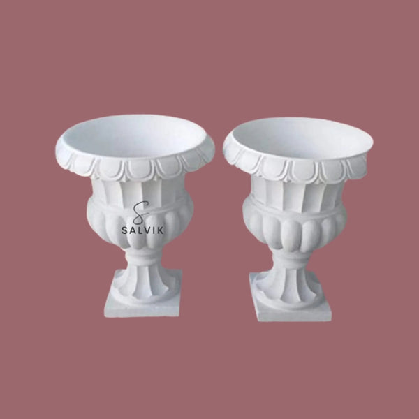 White Marble Tulsi Pot - Salvik | Marble Murti Manufacturers in India
