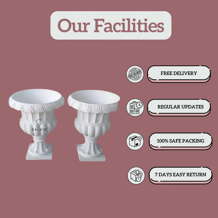 White Marble Tulsi Pot - Salvik | Marble Murti Manufacturers in India