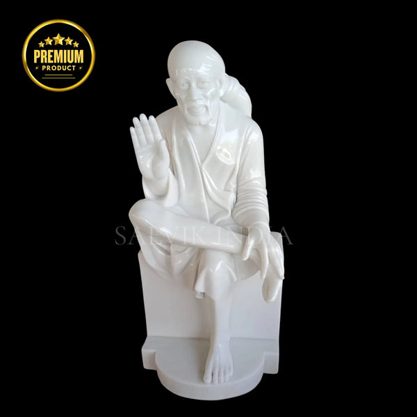 White Sai Baba marble idol small size for home temple pooja