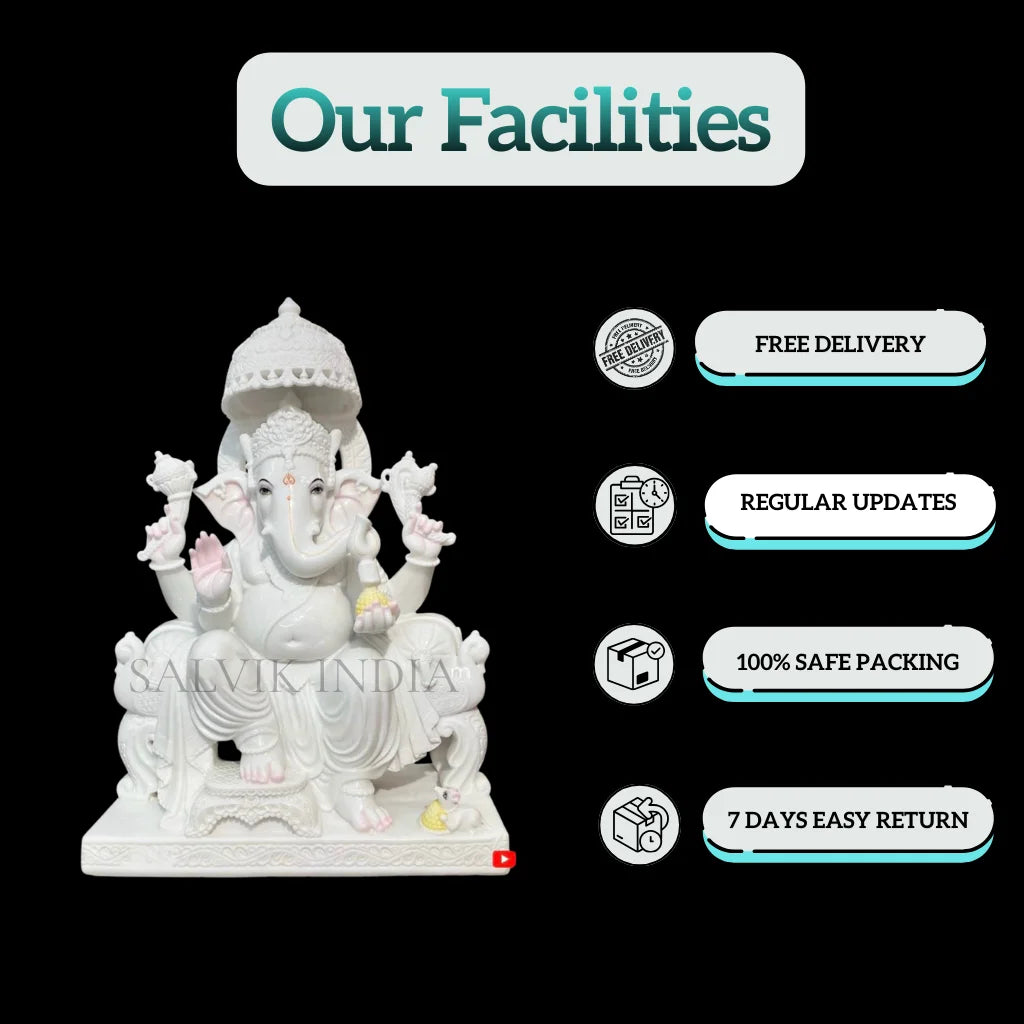 White Vietnam marble Ganpati statue
